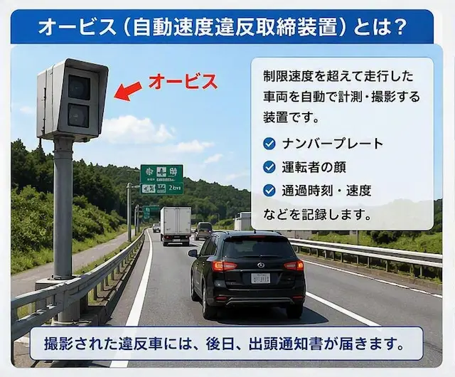 高速道路に設置されたオービスの仕組み